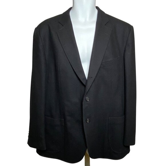 Scabal Black Wool Blazer Jacket Mens Size 54R Bespoke Made to Measure 3 Button - Picture 1 of 11